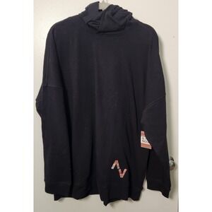 Rafi‎ Nova NWT Black Hoodie Face Covering Women's Med Cotton Long Sleeve